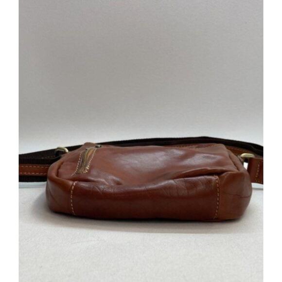 DEL BORGO ITALIAN LEATHER BROWN CROSSBODY BAG - Picture 6 of 13